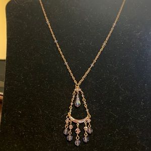 NWOT Liz Palacios Australian crystal purple bead necklace 20 inches